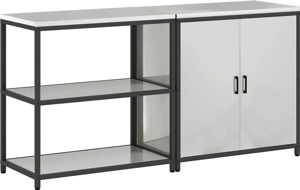 vidaXL Aufbewahrungsset für die Küche 2 pcs Silber Verzinkter Stahl