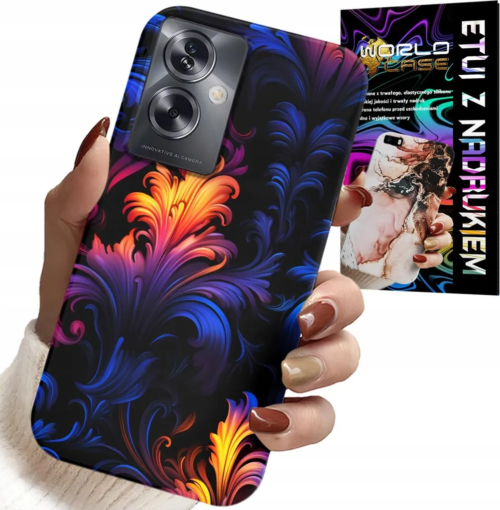 Cover Oppo A79 5G Anti-Urto - Motivi Astratti e Foil Protettivo