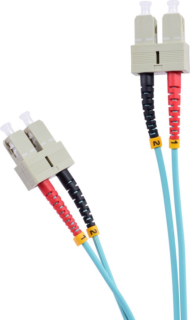 TPFNet LWL Patchkabel, 50/125μm, OM3-Faser, SC Duplex, SC/SC, türkis, 5m