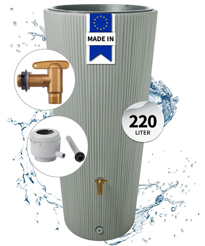4rain VASO DECOR 2in1 beplantbare regenton 220 L agave Productafbeelding 