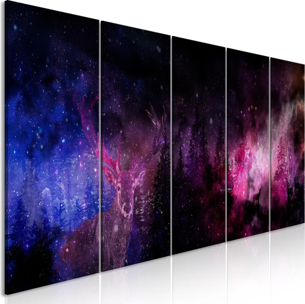 Offerta Quadro Galassia di Cervi 200x80 cm | Tela TNT n-C-0340-b-m