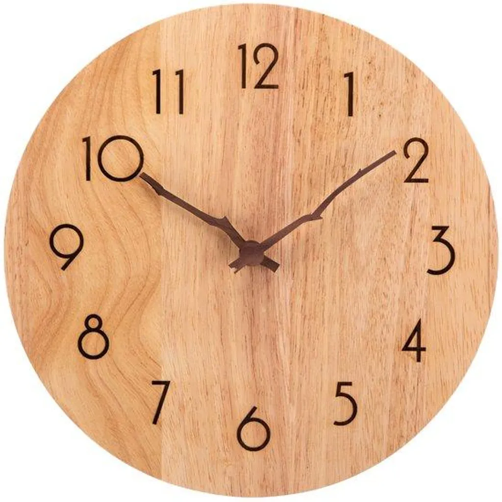 Horloge murale Still 30 cm en bois noir pour décoration de bureau pro