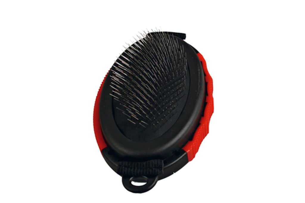 Karlie Professional Zupfbürste - Hundebürsten - Gummi - Rot/Schwarz - 12,5x7x4 cm
