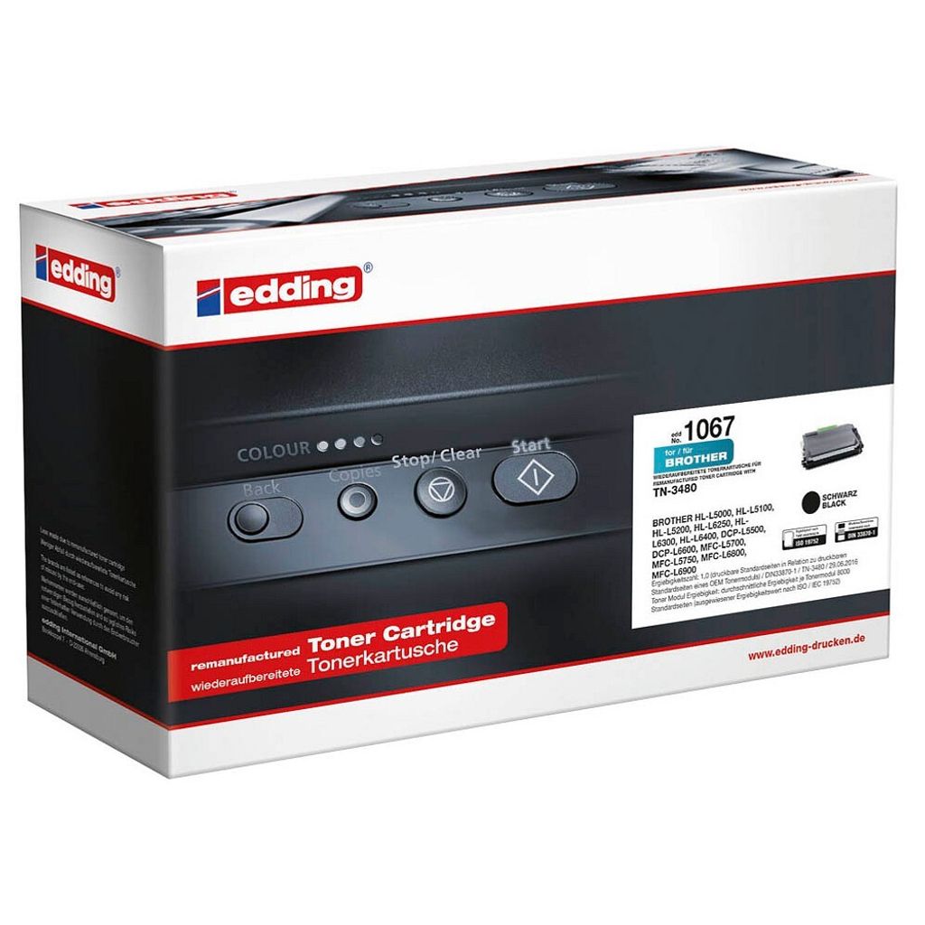 edding EDD-1067  schwarz Toner kompatibel zu brother Produktbild 