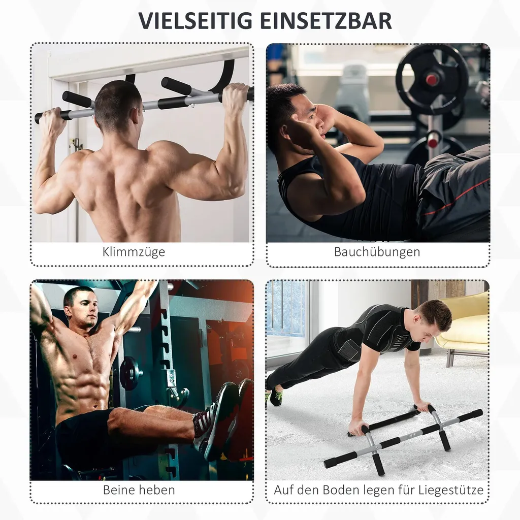 Barre de traction pour encadrement de porte musculation acier noir