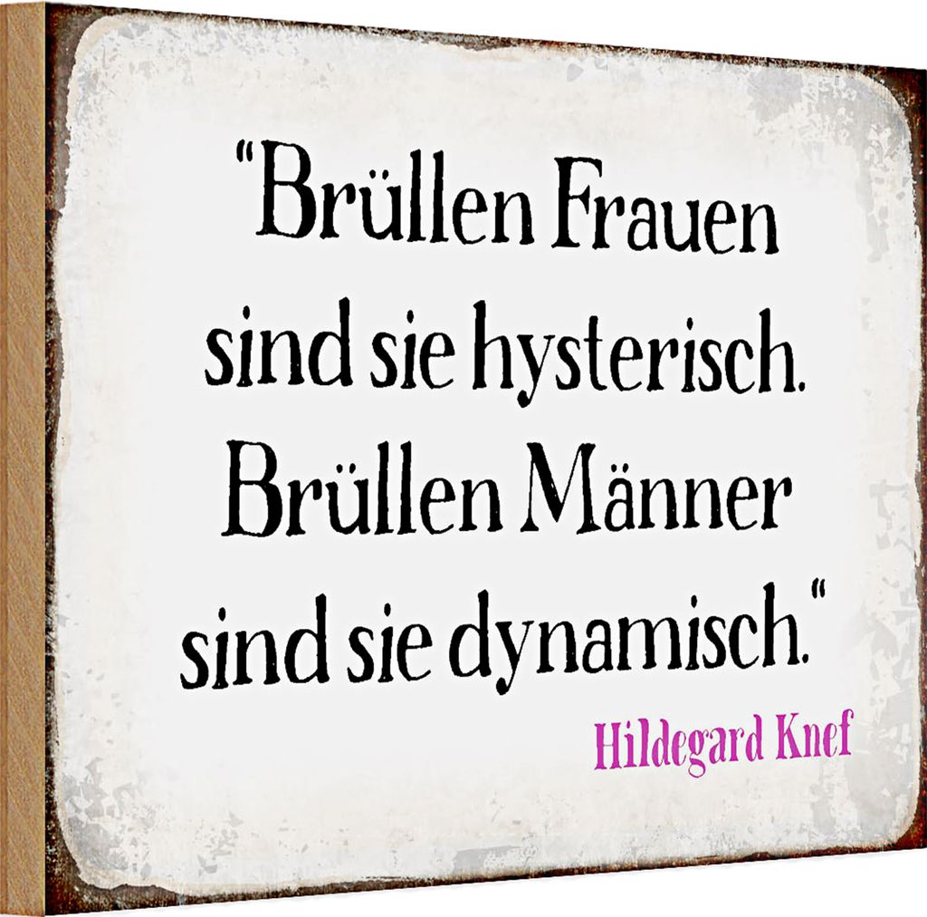 Holzschild Spruch 30x20cm Brüllen Frauen brüllen Männer