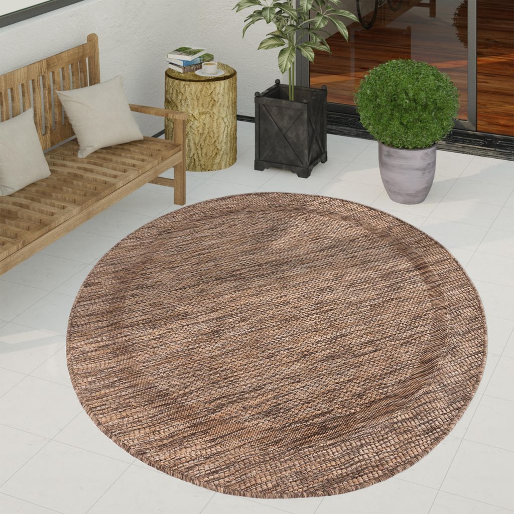 Tappeto da esterno Tessuto piatto effetto sisal con bordino Immagine del prodotto 