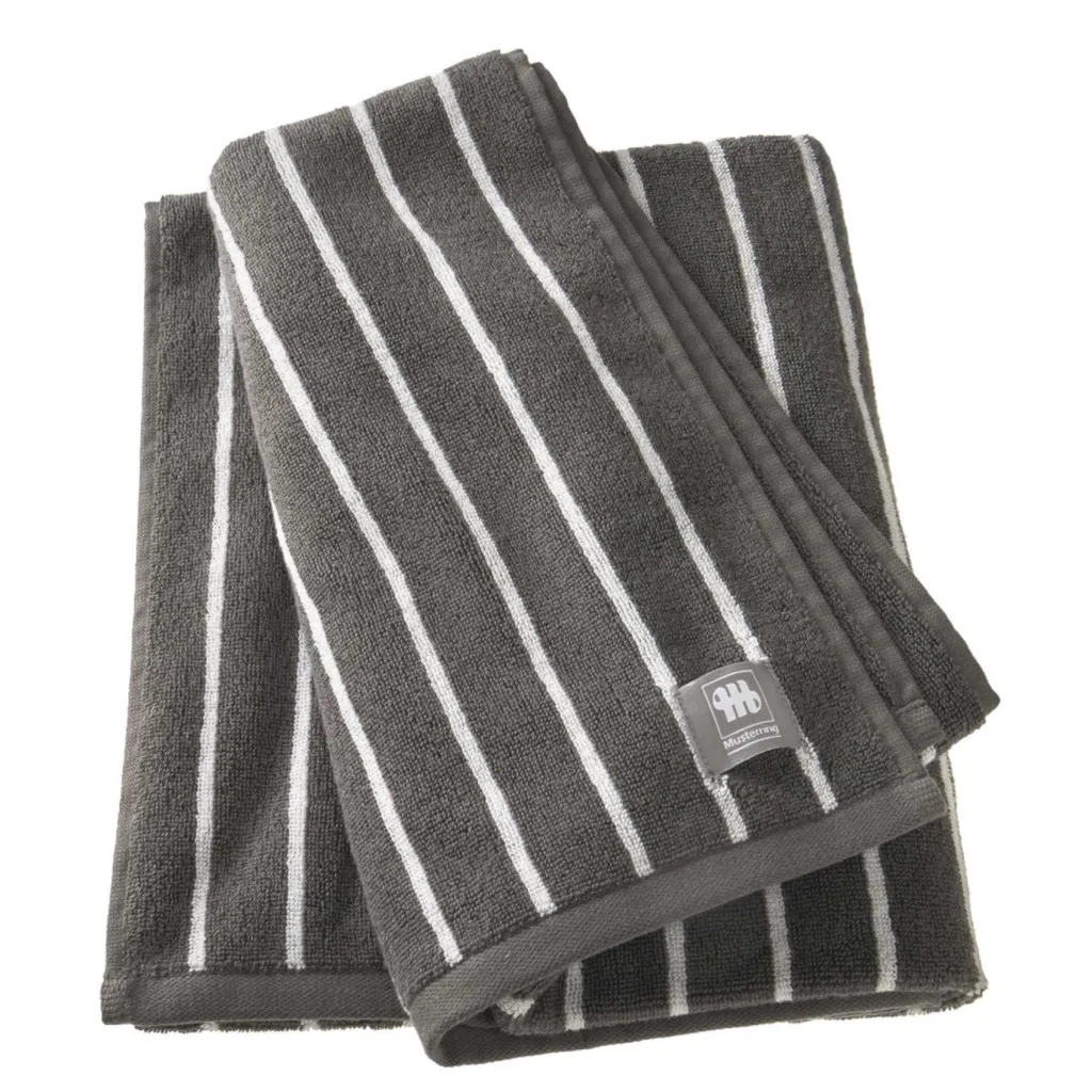 Musterring Telo Doccia 70x140 Needlestripe | Spugna in Cotone Antracite