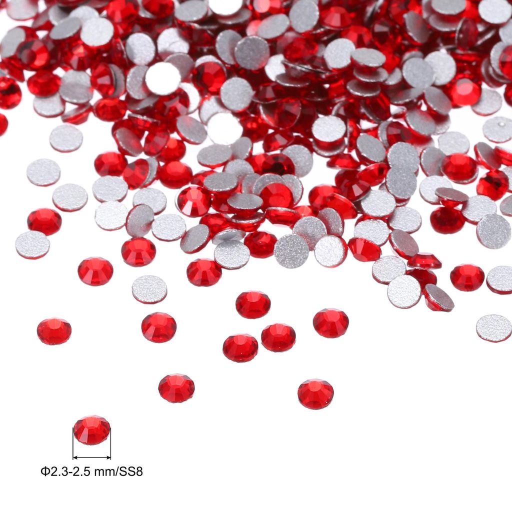 SS8 1440 Stš¹ck Strasssteine, Glitzersteine zum Basteln und Rhinestones, fš¹r Basteln, Kostš¹me, Make-Up£šHellrot£