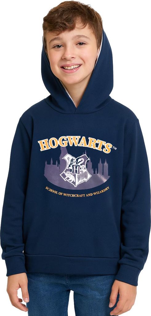 Harry Potter Hoodie für Jungen - Hogwarts Kinder Kapuzenpullover Pullover mit Kapuze Sweatshirt Blau 86-92