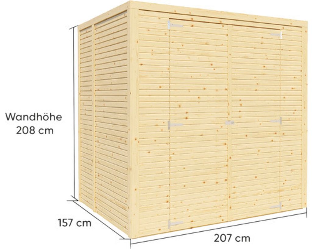 Bertilo Gerätehaus Box 2 - 18 mm naturbelassen Box 2: 208 x Produktbild 5