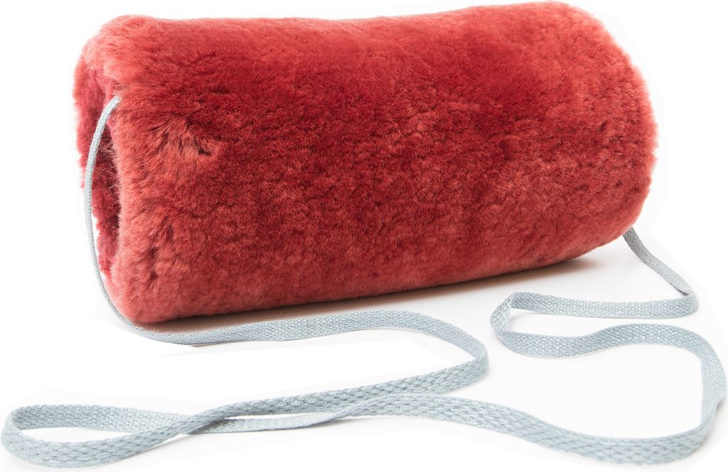 Lammfell Hand Muff NW mit Umhängeband Bordeaux Produktbild 