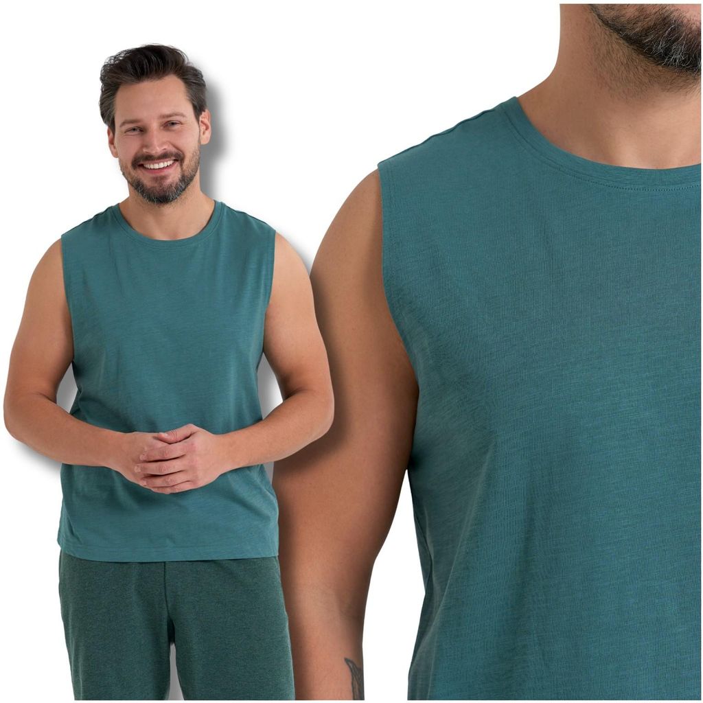Moraj Herren Tanktop Unterhemd ärmellos – Green, Größe XXL, bequem