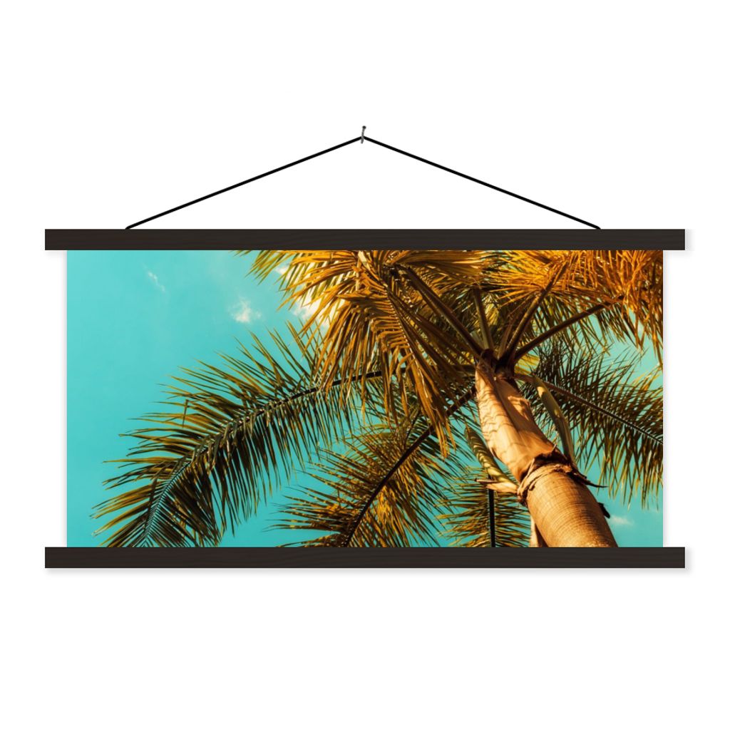 MuchoWow Textilposter Palme - Sommer - Tropisch 120x60 cm mit schwarzem Rahmen - Dekoration Schlafzimmer