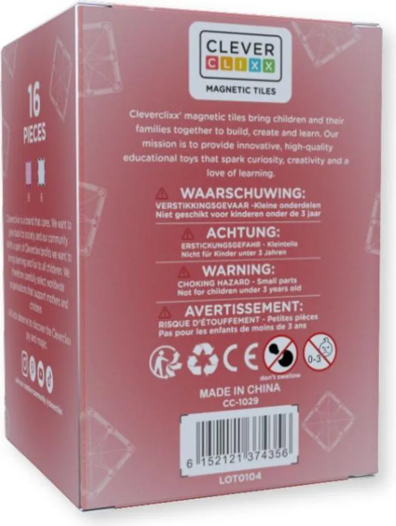 Jeu de construction magnétique Cleverclixx avec plaques brillantes 60pcs - 13