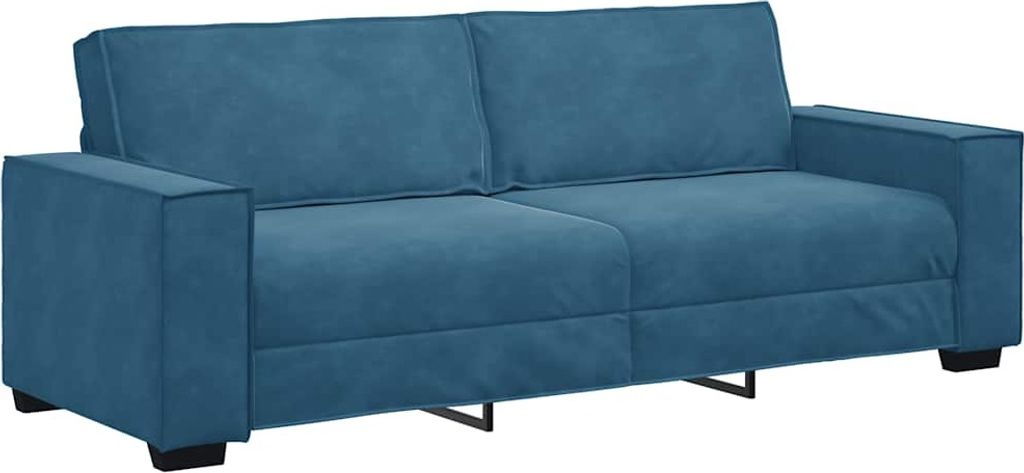 3-Sitzer-Sofa Blau 220x78x84 cm Samt