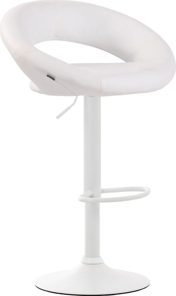 Barhocker MEKIM - Kunstleder Weiß 53x47x80 cm Weiß | Barstuhl Höhenverstellbar Mit Lehne Drehbar Tresenhocker Tresenstuhl Kneipenhocker Kneipens...