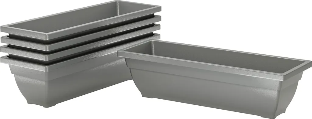 Lot de 5 Jardinières pour Balcon et Terrasse Gris Anthracite 59 x 21 cm