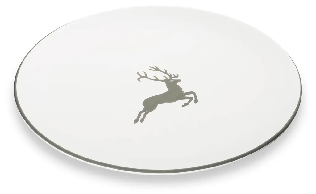 Gmundner Keramik Assiette Plate Grauer Hirsch 28cm | Artisanat Autrichien