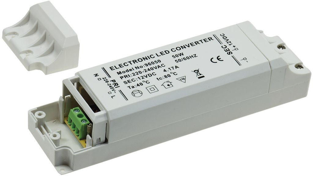 Trasformatore LED ChiliTec CT-50-V2, 1-50W 230V AC a 12V=, Immagine del prodotto 