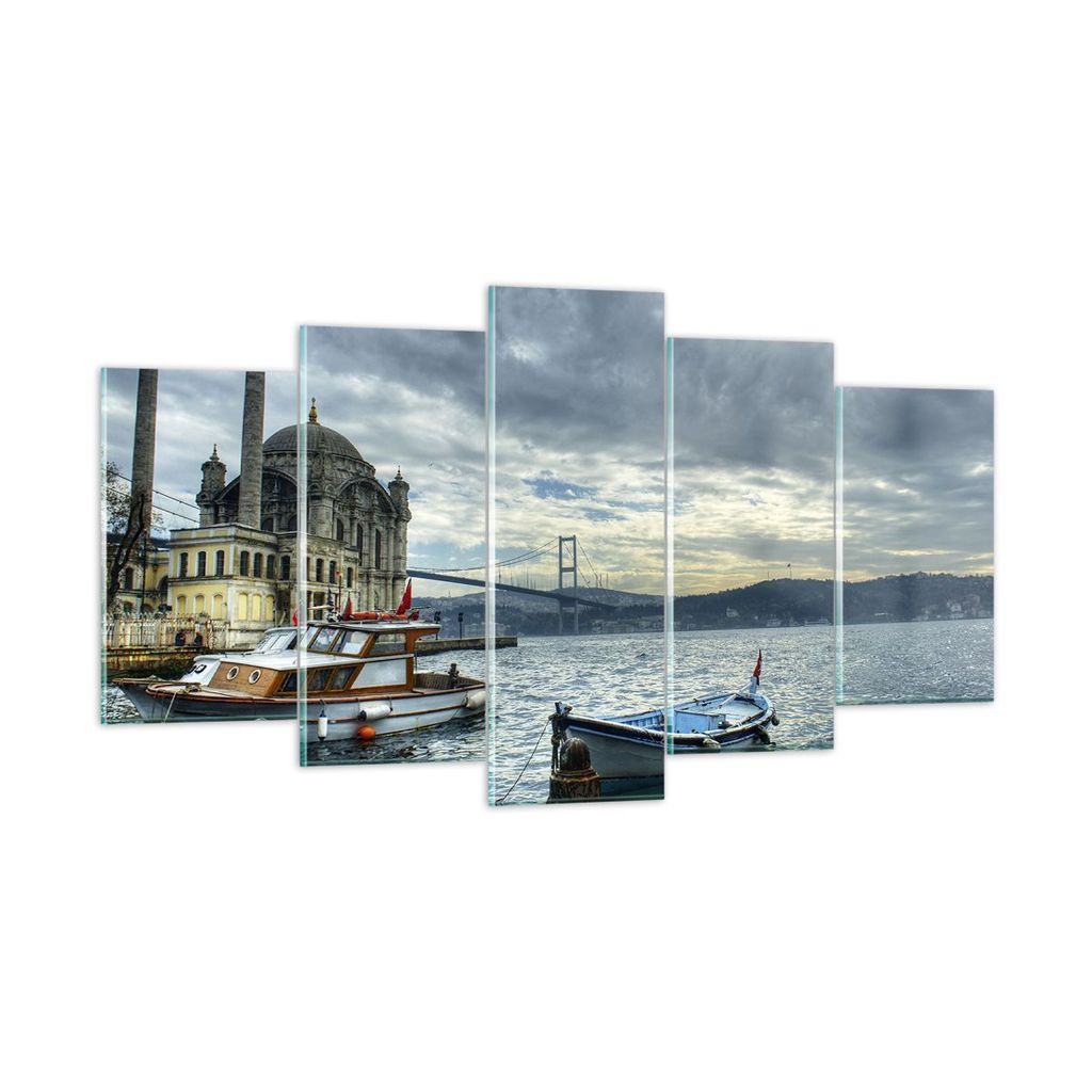 Bilder auf glas - Architektur asien boot brücke - 160x85cm - Glasbilder - Wandbilder - Kunstdruck - zum Aufhängen bereit - Wanddekoration aus Gla...