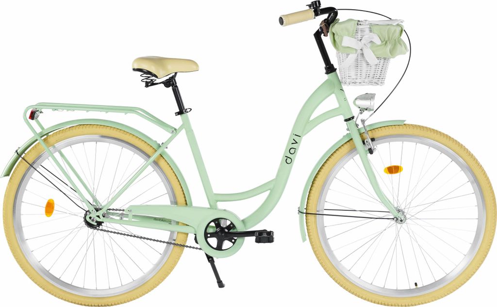 Damenfahrrad Davi Lila 28", 1 Gang, 155-180 cm, Grün/Creme