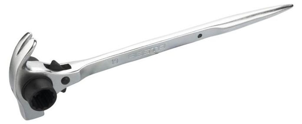 Gerüstschlüssel Doppel-Ratschen-Ringschlüssel 19x22mm für Produktbild 