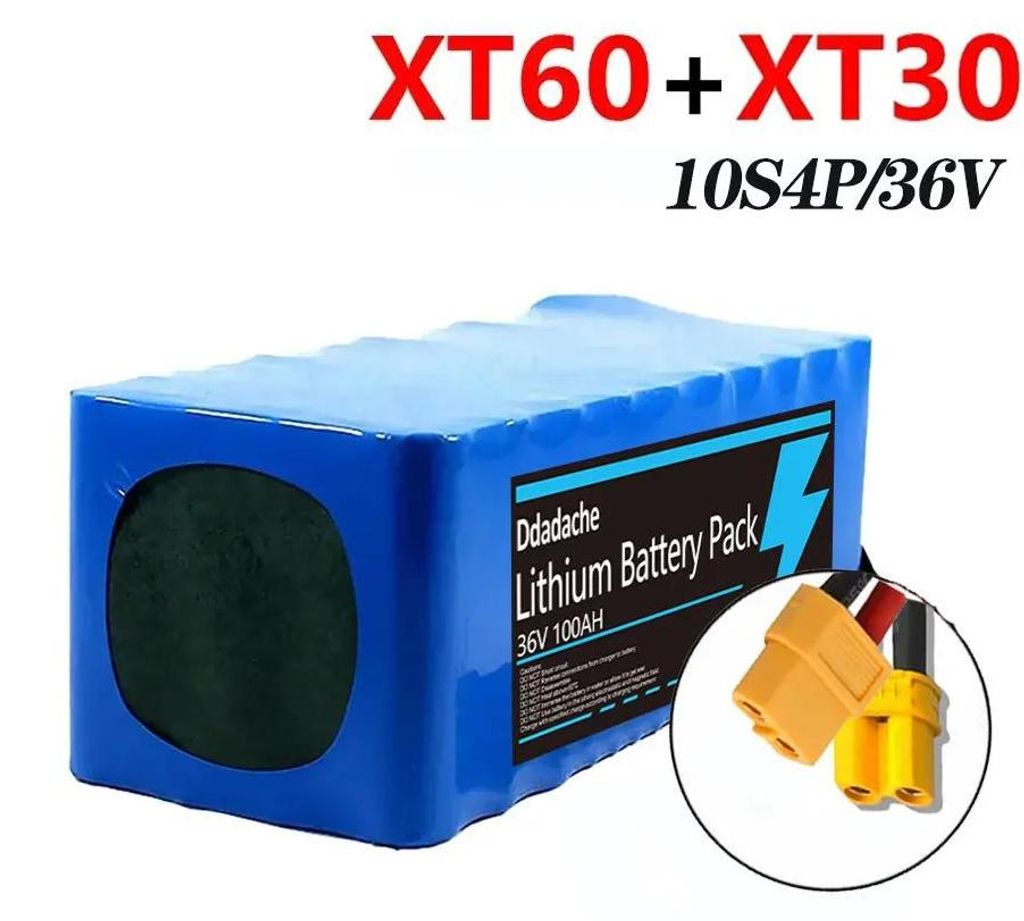 Akku Elektroroller - 10S4P 36V Li-Ion Akku Pack - 100Ah 100000mAh - 18650 Zellen - Für E-Scooter E-Bike - XT60 XT30 Anschluss