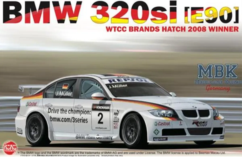 BMW 320si E90 NuNu NU-24037 Réplique Vainqueur Brands Hatch 2008