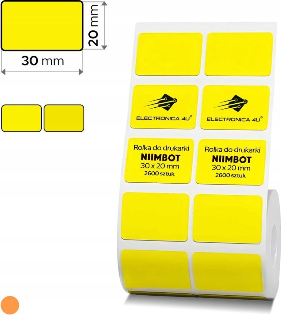 Gelb selbstklebende Etiketten, Thermosticker für Niimbot K3 30x20 2600 Stück