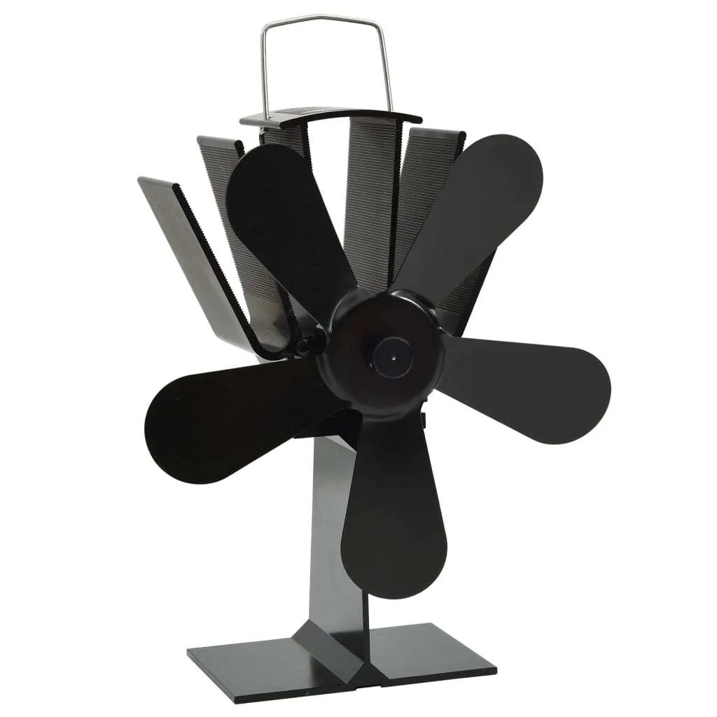 Ventilateur de poêle pour répartir la chaleur 5 pales noir discret