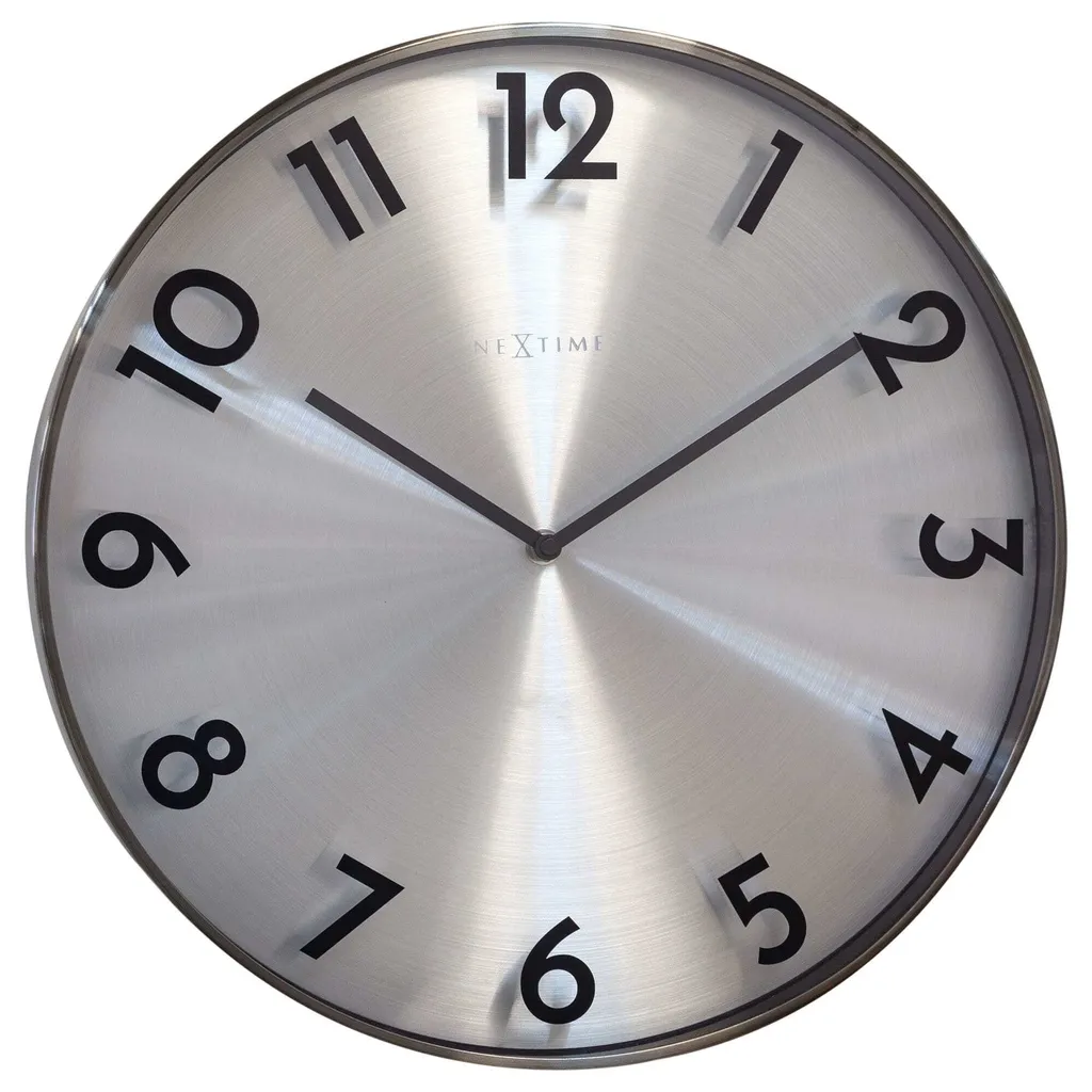 NeXtime NE-3289GS Reflection Horloge Murale en Métal Silencieuse 40cm