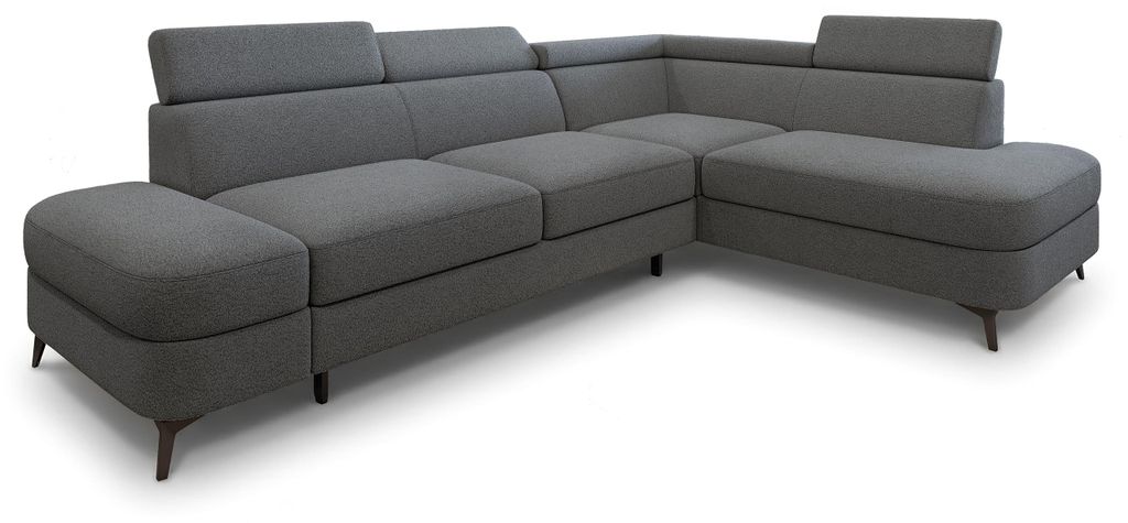 Masseno Ecksofa AVISE Q R-S mit Schlaffunktion L-Form, Sofa mit Bettkasten, Wohnzimmersofa, Couch, Soffa, Bettsofa, Couchgarnitur- Grau, QUELLE 92