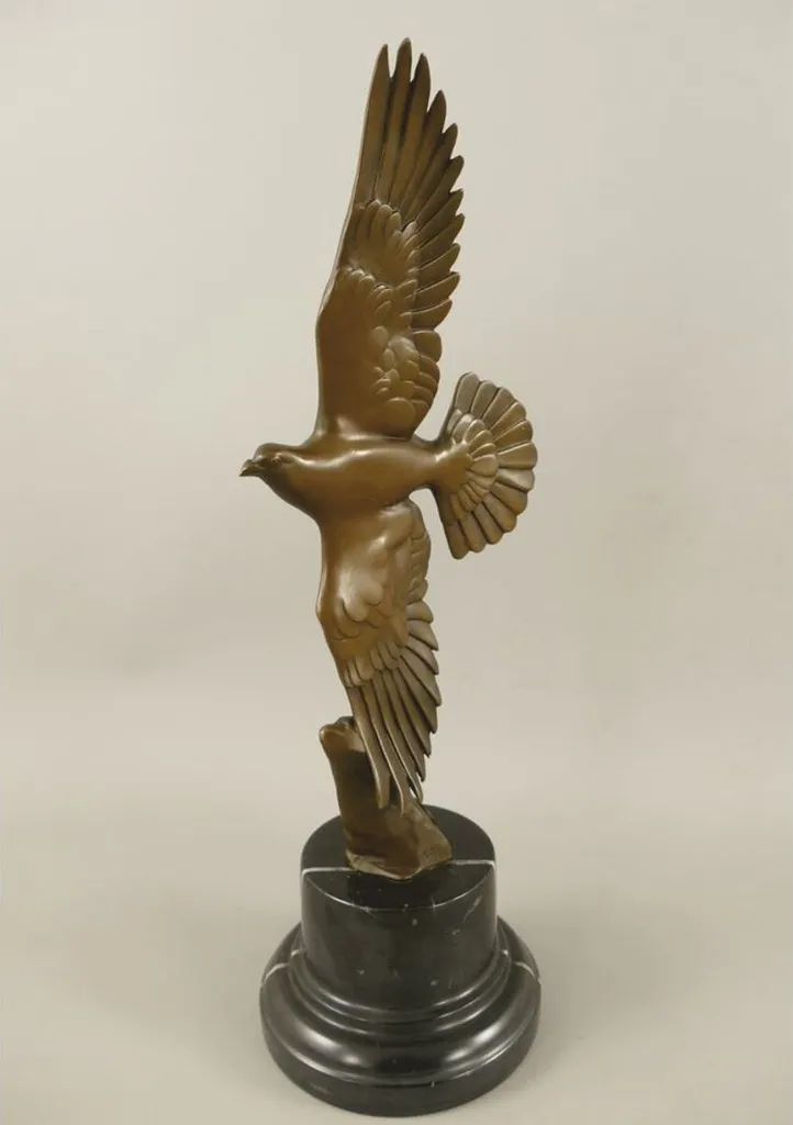 Sculpture Oiseau Bronze Design Luxe Noir 39 cm - Finition Artisanale