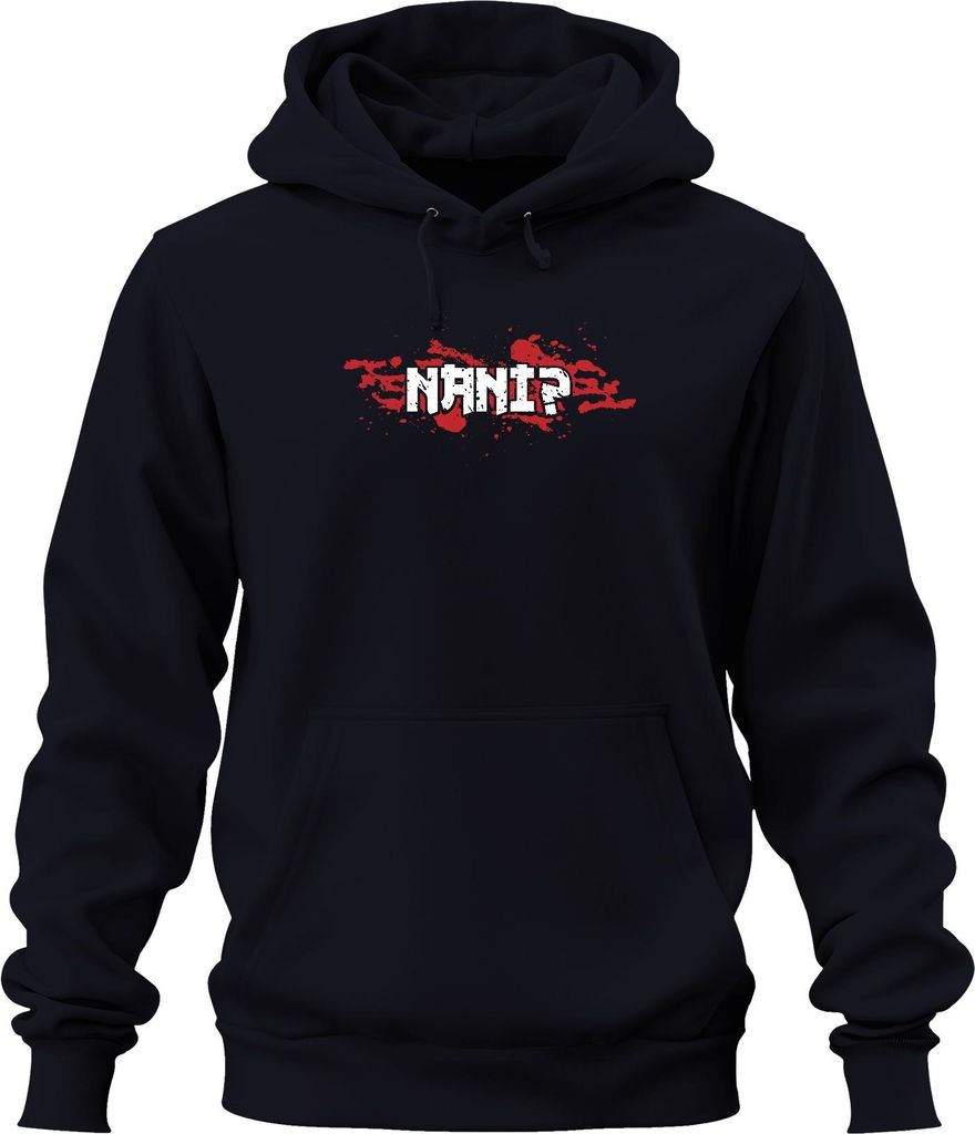 NANI? Anime Manga Ästhetik Otaku Japan Meme Gaming Japanisch Uni Hoodie Kapuzenpullover, Navy, S