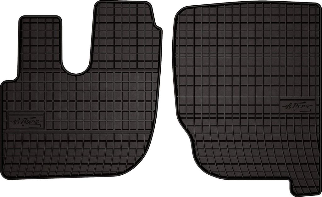 Gummifußmatten passend für Renault Midlum (Lkw, Bj. 1997-) – schwarz, passgenau, mit Befestigungen set 2 Stk. - Gummi-Automatten