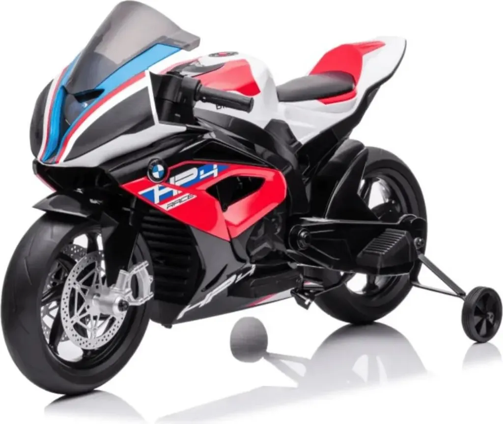 Moto électrique pour enfant BMW 12V avec stabilisateurs et MP3