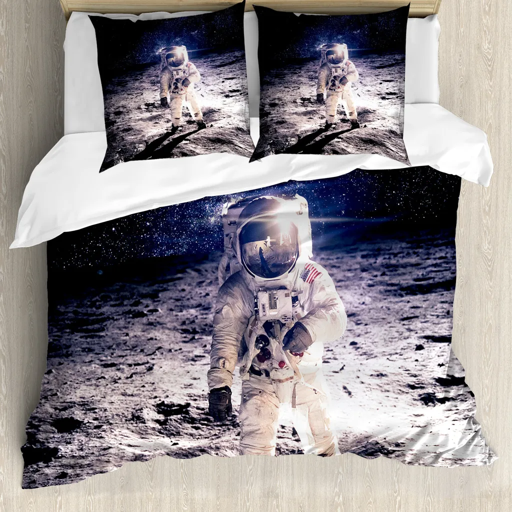 Set Copripiumino Antiacaro ABAKUHAUS Matrimoniale Astronauta 3D