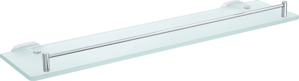 Nicol 7133000 VESTA Wand-Glasablage Länge 52 cm aus verchromtem Messing, hochglänzend, Befestigung durch Schrauben und Kleben
