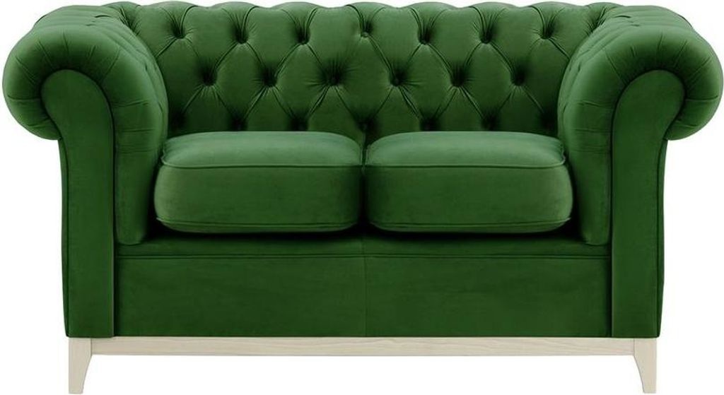 Zweisitzer-Sofa Chesterfield Wood-Velluto 10-white