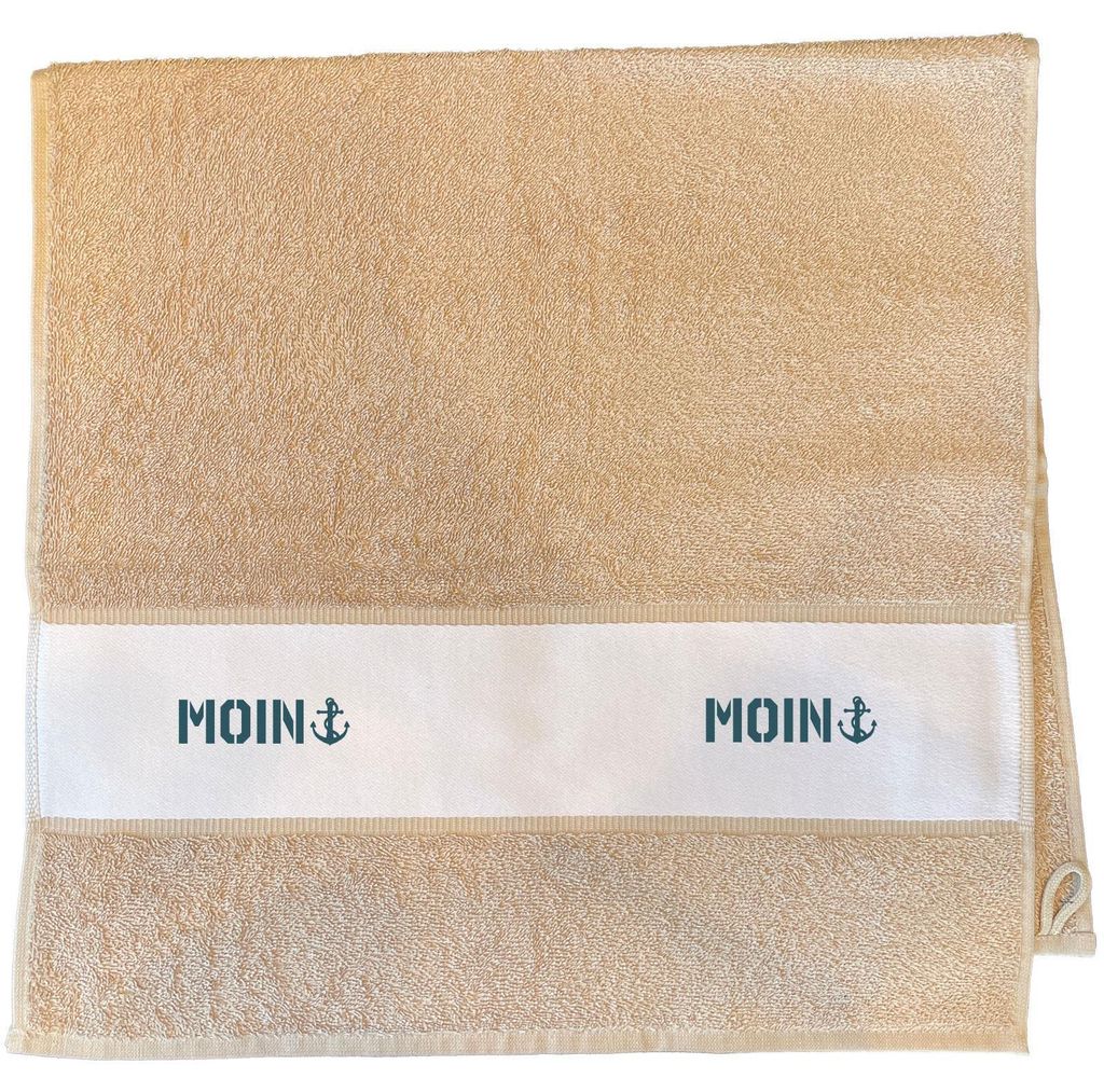 Huuraa Handtuch Moin Anker 50x100cm Sand Baumwolle Handtuch Geschenkidee