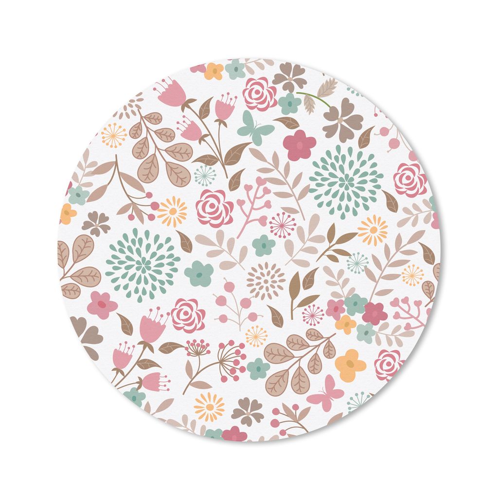 MuchoWow Mauspad Mousepad Blumen - Muster - Farben 30x30 cm - Mousepads - Maus Mat - Pad - Mausunterlage - Tischunterlage - Schreibtischmatten