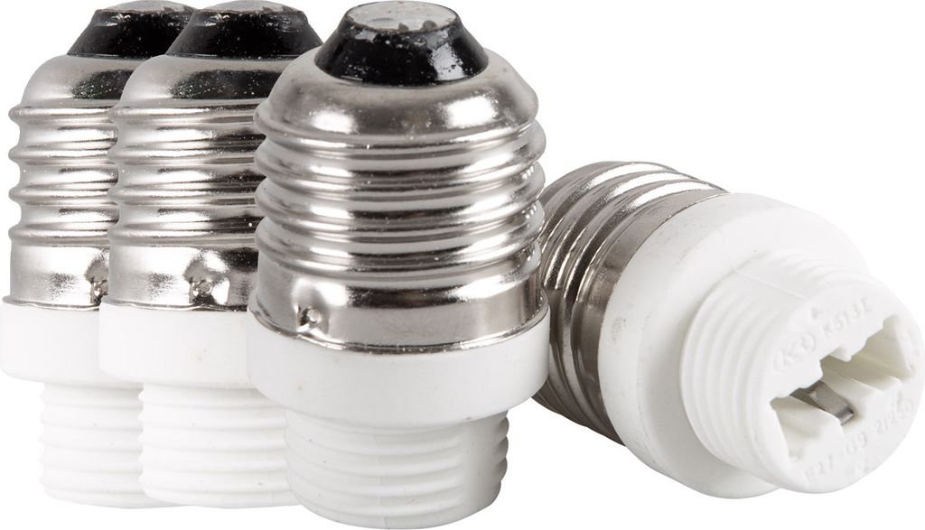 4x lampenfassung Adapter Konverter E27 Fassung auf E14 Sockel Lampenadapter