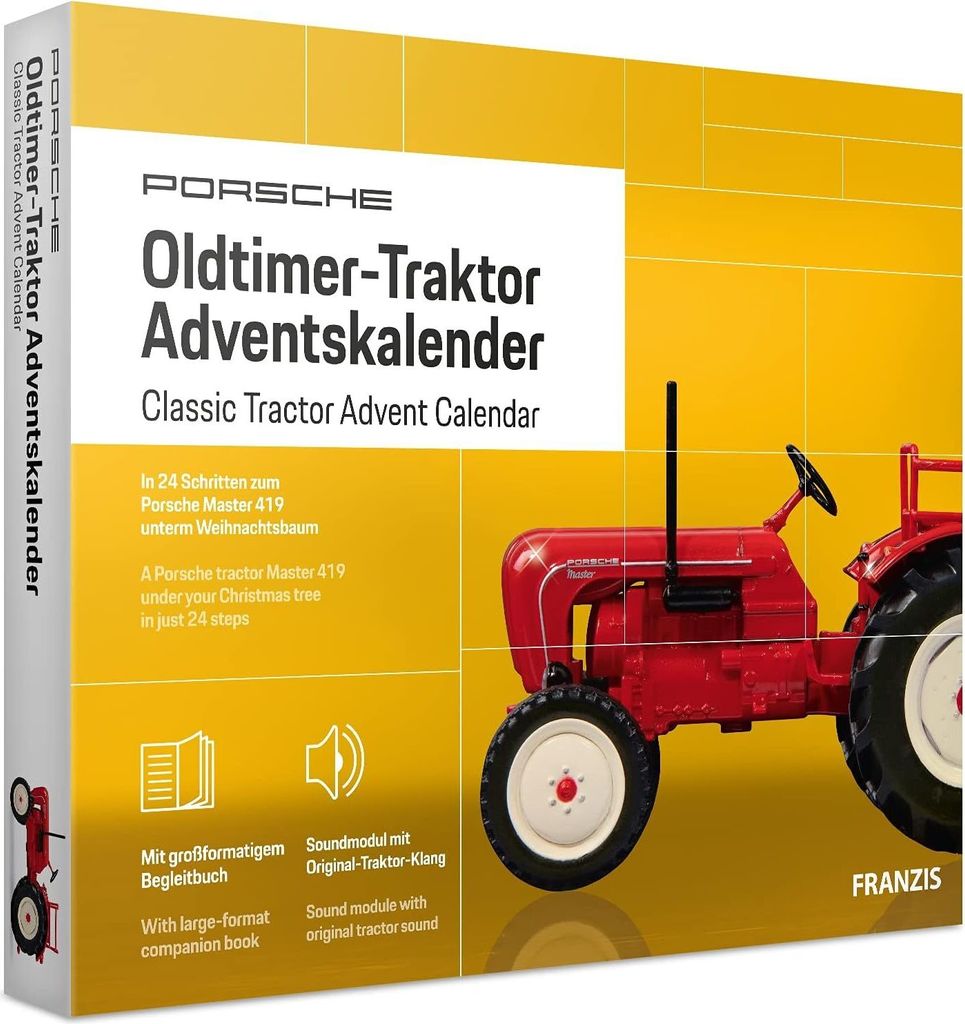 FRANZIS 67133 - Porsche Oldtimer-Traktor Adventskalender, Produktbild 