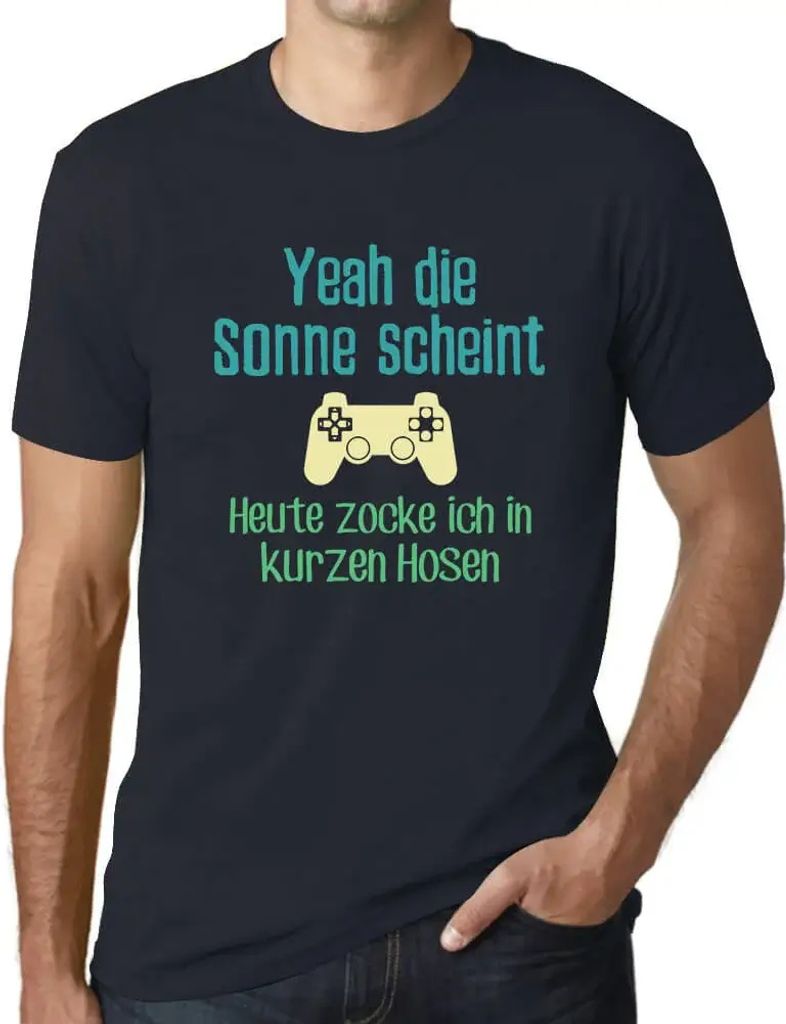 Herren Grafik T-Shirt Sonne Zocker Gamer Lustiges Öko-Verantwortlich Vintage Jahrgang Kurzarm Lustige Druck Geburtstag Geschenk Mann