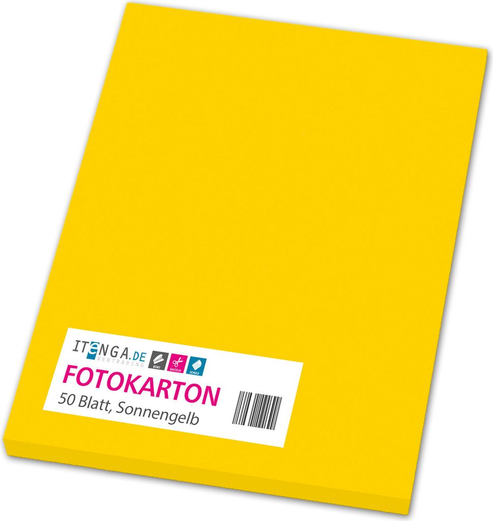 itenga Fotokarton A4 SONNENGELB 50 Blatt 300 g/qm