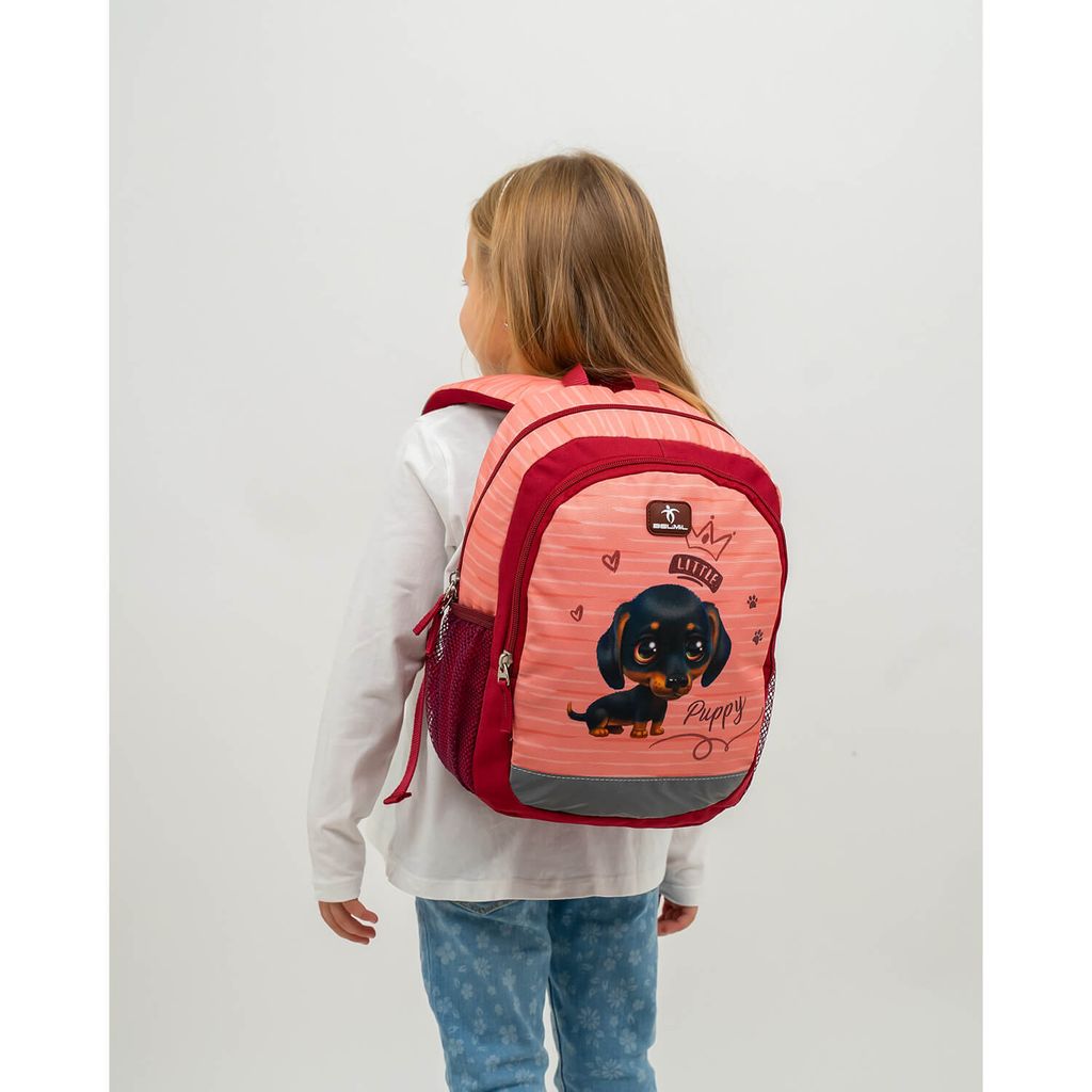 Belmil Kiddy Plus Kindergartenrucksack Little Puppy für 3-6 Jährige Kinder mit Brustgurt Kindergartenrucksack