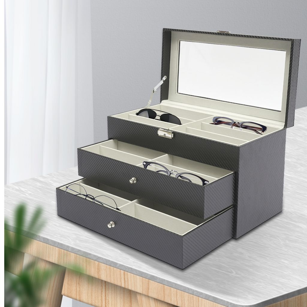 18 slotů / 3 vrstvy Skladovací box na brýle Sluneční brýle Obrázek produktu 4