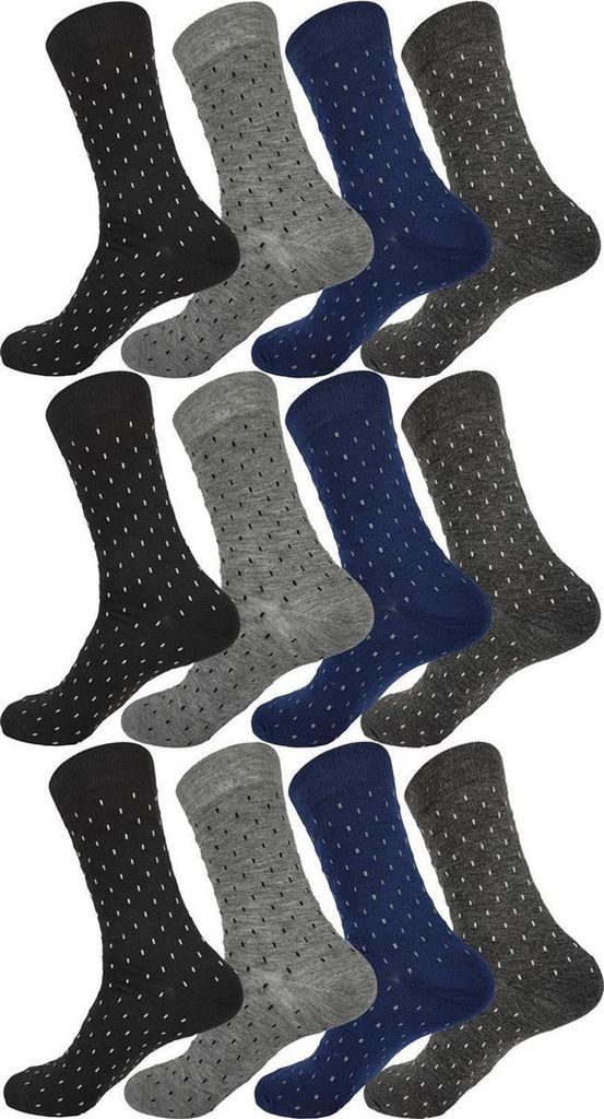 12 Paar Herren Socken Muster klassischer Form Freizeit Anzug Business, 12 Paar, Mix12/39-42
