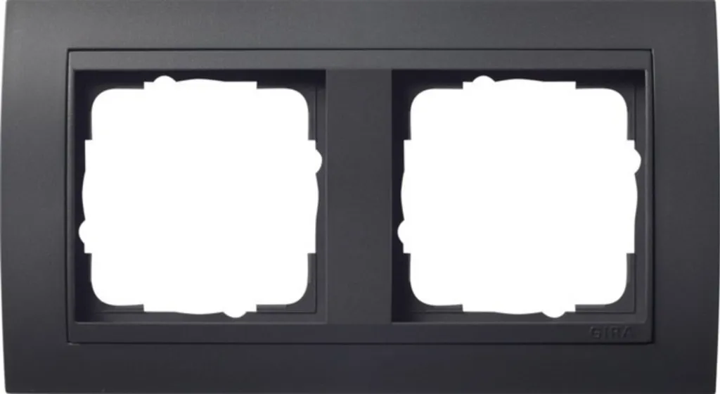Cadre Gira 2 postes anthracite Event - Plaque de finition double 021204